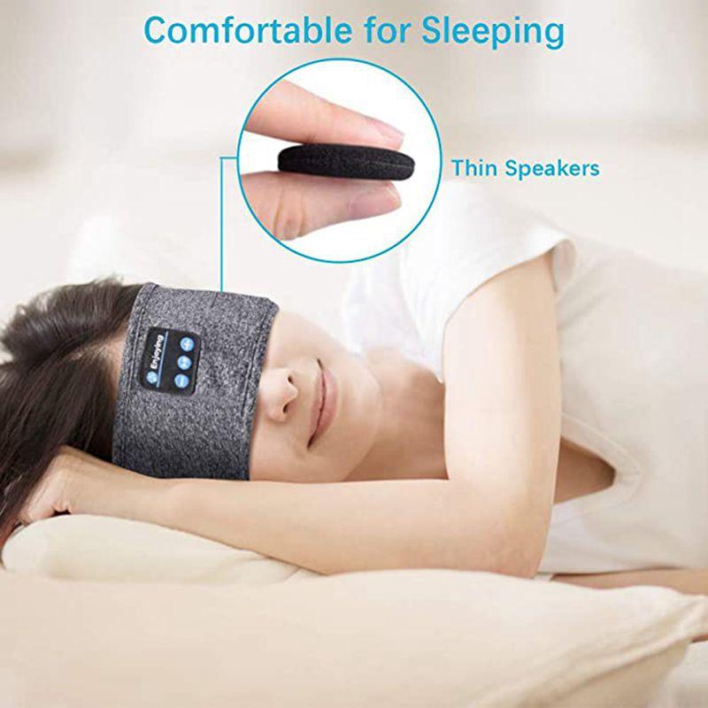 Wireless Bluetooth Sleeping Headphones Headband Thin Soft Elastic Comfortable Music Ear Phones Eye Mask For Side Sleeper Sports-0-KikiHomeCentre