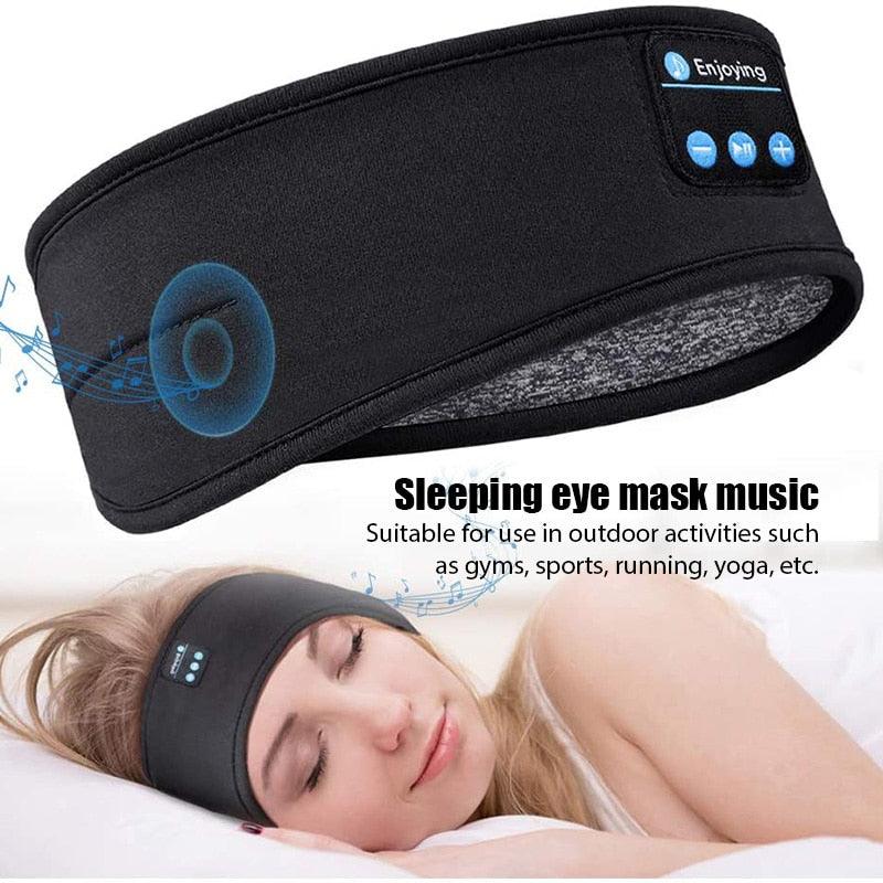 Wireless Bluetooth Sleeping Headphones Headband Thin Soft Elastic Comfortable Music Ear Phones Eye Mask For Side Sleeper Sports-0-KikiHomeCentre