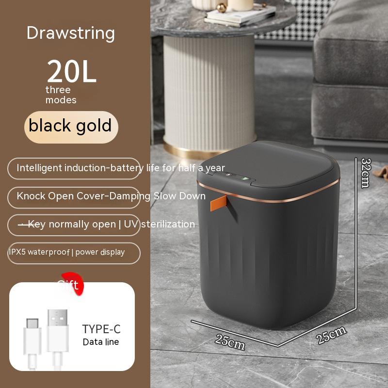 Smart Trash Can With Lid For Bedroom And Living Room Kitchen Storage Box Trash Can-0-KikiHomeCentre