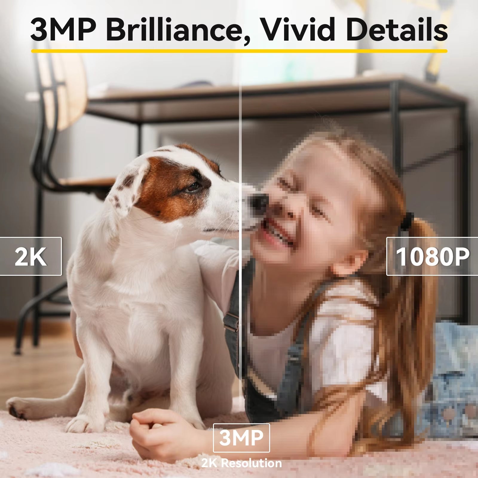 2K Pet Dog Camera with Phone App, 5G/2.4Ghz Wifi Indoor Security Baby Camera, 360° Pan & Tilt, 2-Way Audio, Night Vision