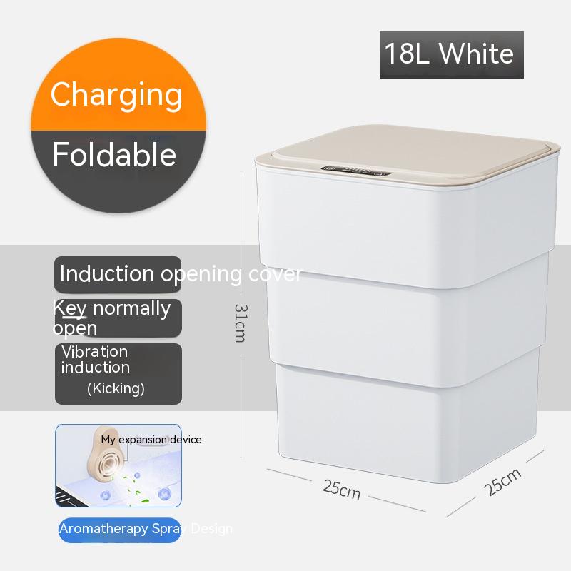 Smart Trash Can With Lid For Bedroom And Living Room Kitchen Storage Box Trash Can-0-KikiHomeCentre