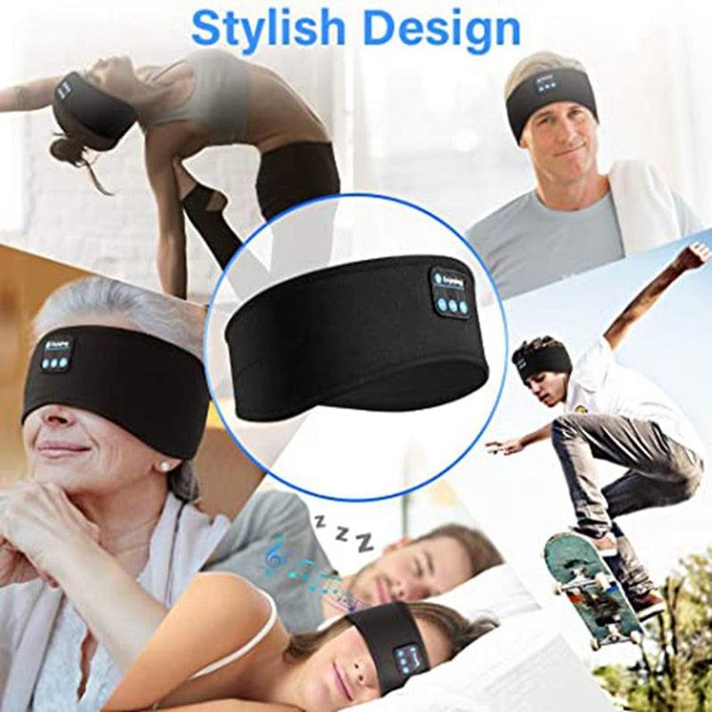 Wireless Bluetooth Sleeping Headphones Headband Thin Soft Elastic Comfortable Music Ear Phones Eye Mask For Side Sleeper Sports-0-KikiHomeCentre