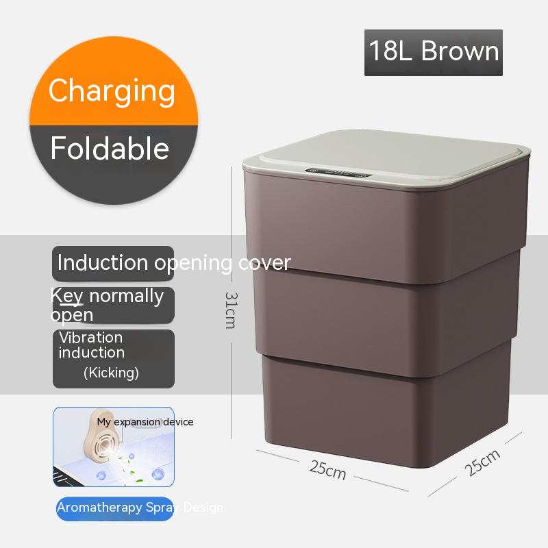 Smart Trash Can With Lid For Bedroom And Living Room Kitchen Storage Box Trash Can-0-KikiHomeCentre