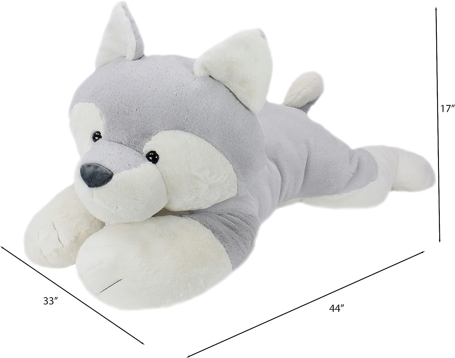 Sqoosh2Poof Giant, Cuddly, Ultra Soft Plush Stuffed Animal with Bonus Interactive Surprise - 44" Husky