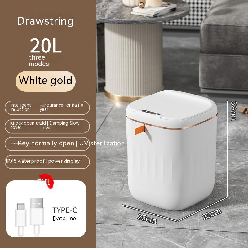 Smart Trash Can With Lid For Bedroom And Living Room Kitchen Storage Box Trash Can-0-KikiHomeCentre