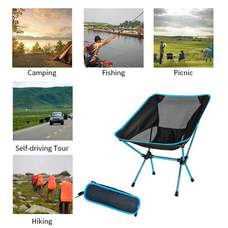 Detachable Portable Folding Moon Chair Outdoor Camping Chairs Beach Fishing Chair-KikiHomeCentre