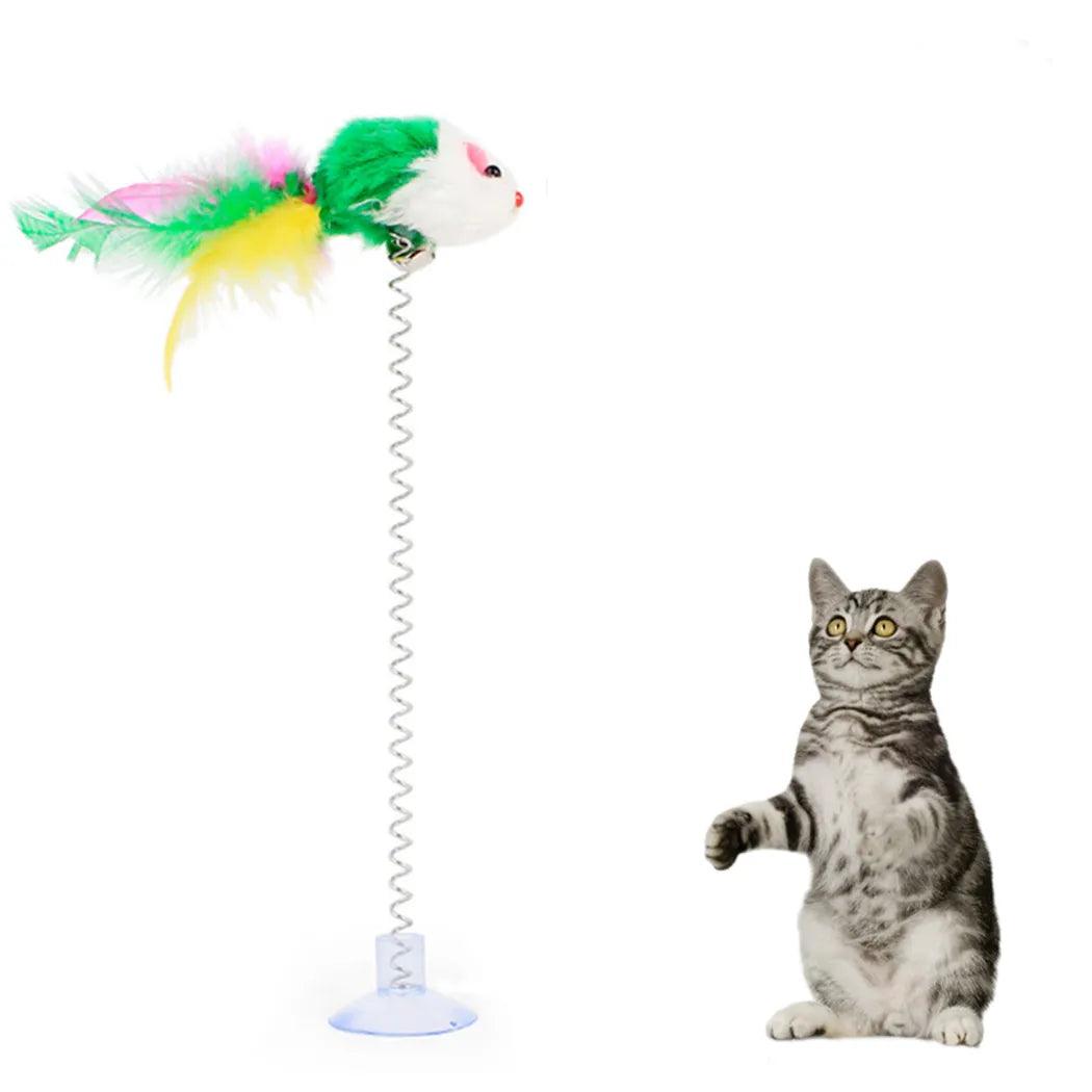 Cat Stick Feather Wand With Bell Mouse Cage Toys-KikiHomeCentre