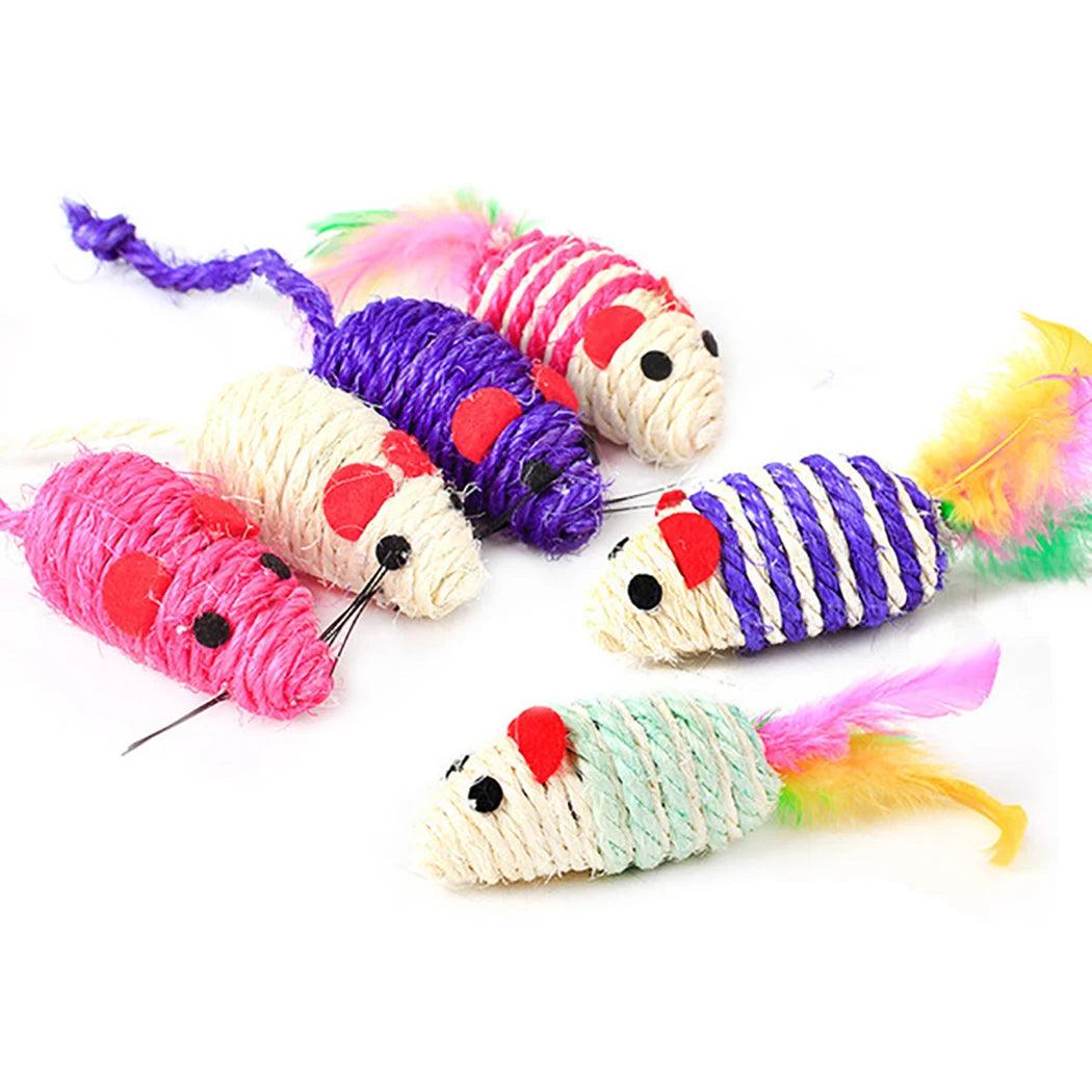 Cat Stick Feather Wand With Bell Mouse Cage Toys-KikiHomeCentre