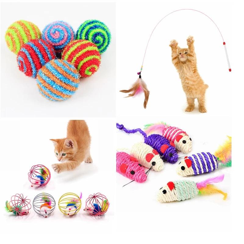 Cat Stick Feather Wand With Bell Mouse Cage Toys-KikiHomeCentre