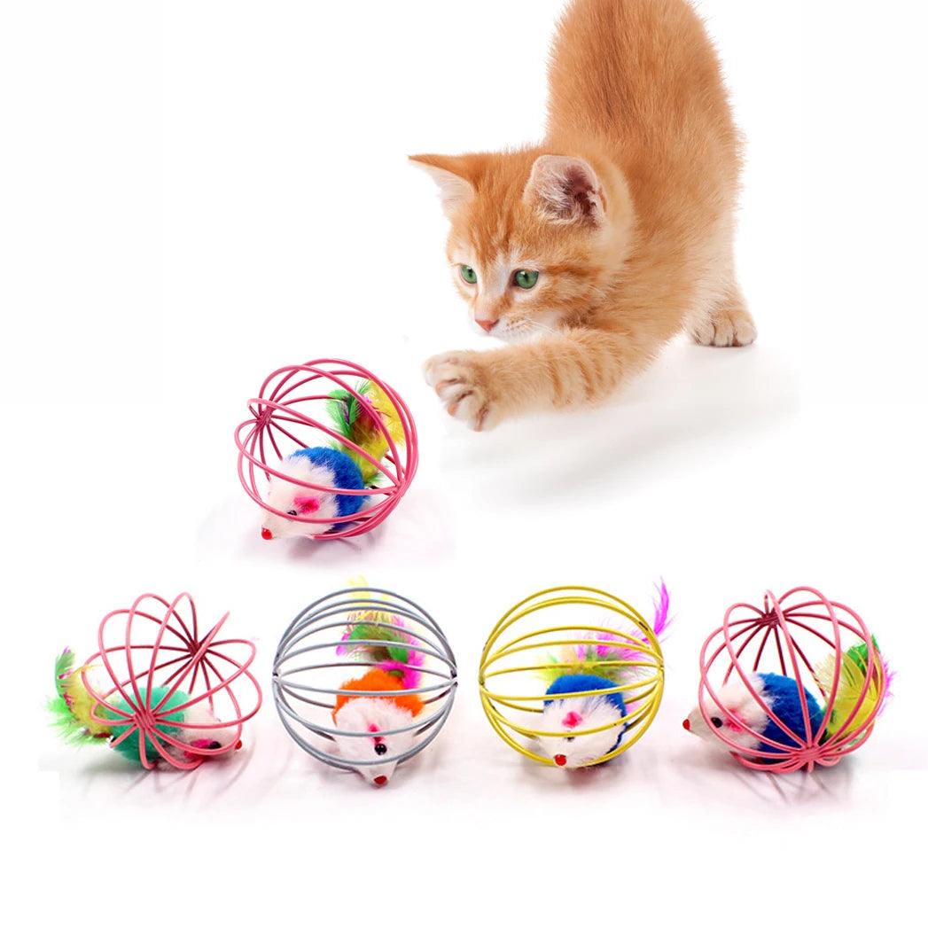 Cat Stick Feather Wand With Bell Mouse Cage Toys-KikiHomeCentre