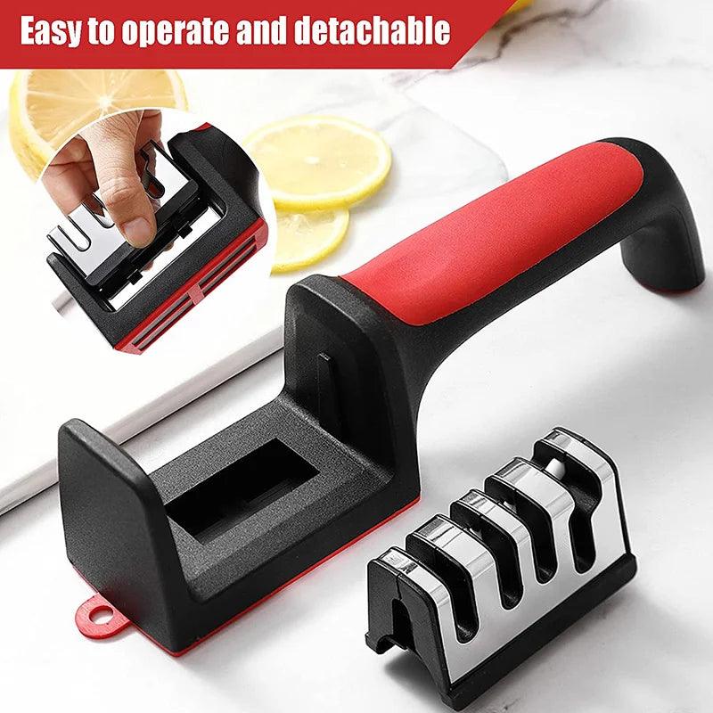 4-in-1 Stainless Steel Knife Sharpener-KikiHomeCentre