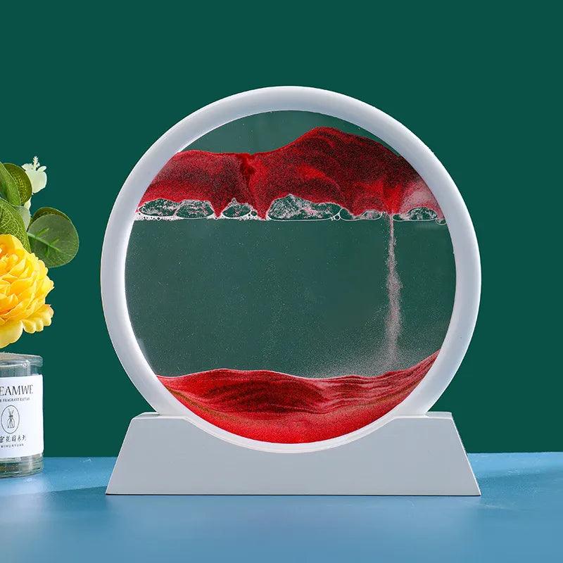 Home 3D Moving Sand Art Picture Round Glass-KikiHomeCentre