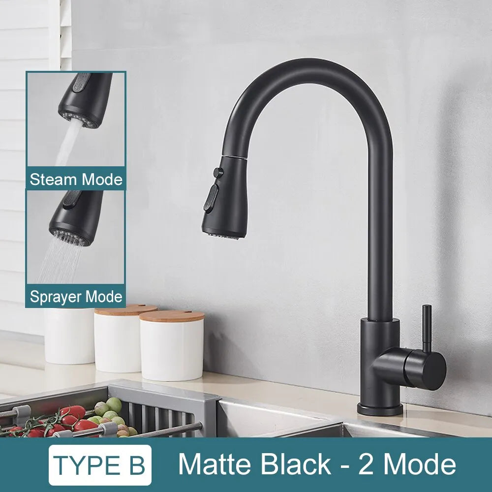 Flexible Pull-Out Kitchen Faucet-kitchen-KikiHomeCentre