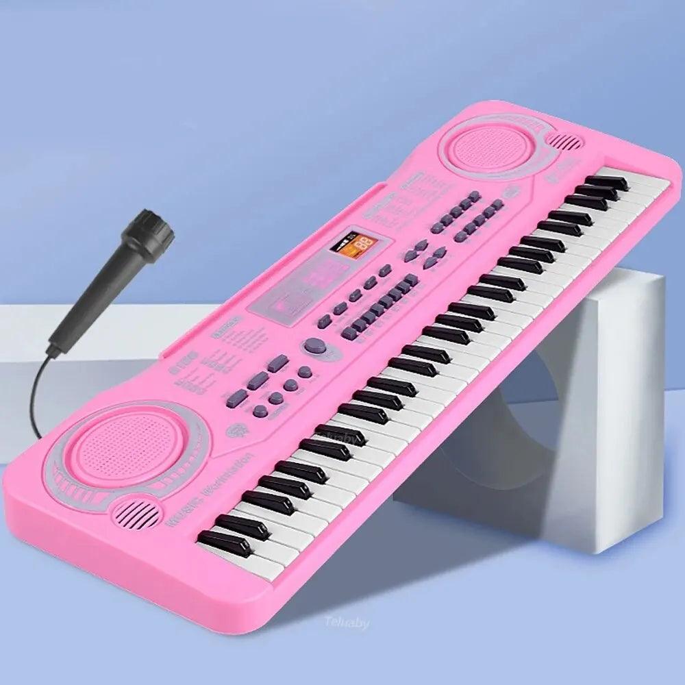 Kids Electronic Piano Keyboard Portable 61 / 37 Keys Organ with Microphone Education Toys Musical Instrument Gift for Child Begi-KikiHomeCentre