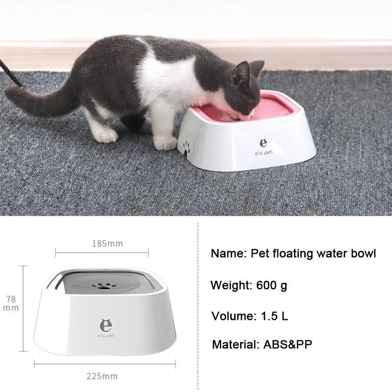 Dog Drinking Water Bowl Floating Non-Wetting Mouth Cat Bowl Without Spill Drinking Water Dispenser Plastic Anti-Over Dog Bowl-pets-KikiHomeCentre