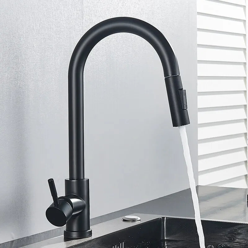 Flexible Pull-Out Kitchen Faucet-kitchen-KikiHomeCentre