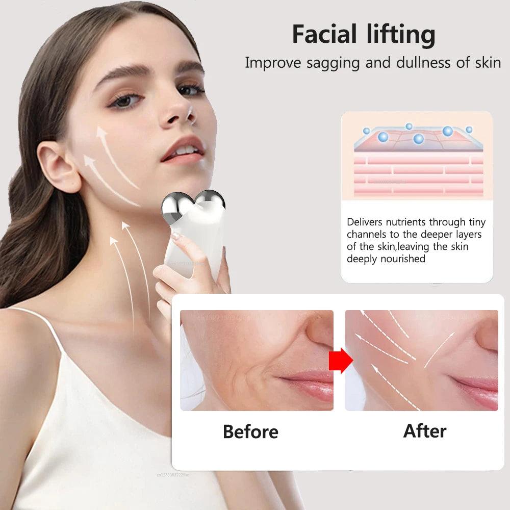 Facial Massager EMS Microcurrent Roller-KikiHomeCentre