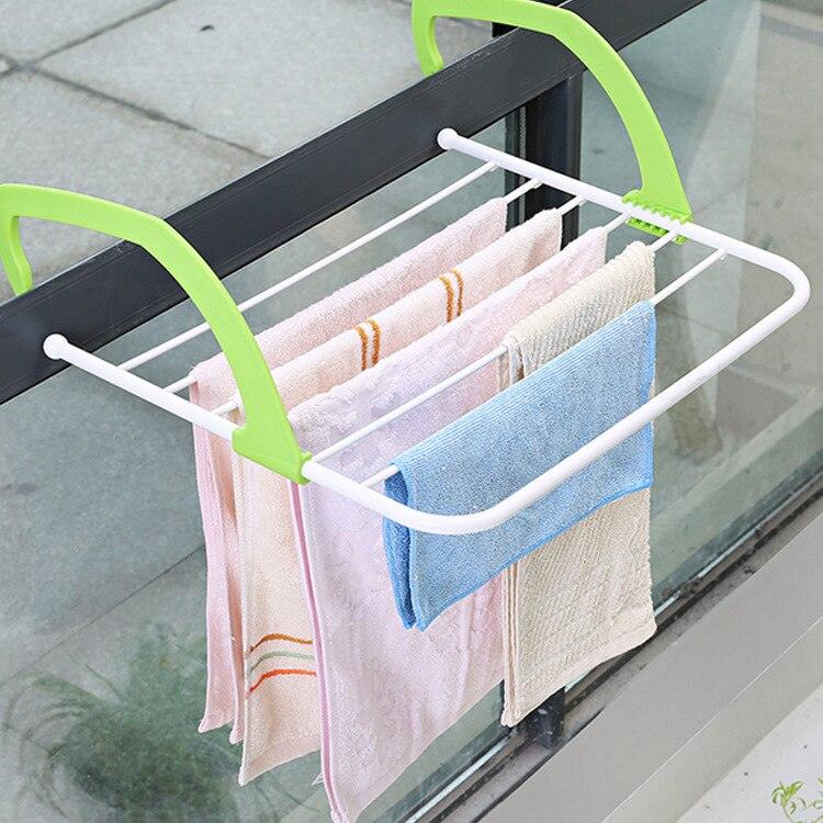 Foldable Drying Rack Folding Outdoor Pole Portable Clothes Punch Radiator Hanger Balcony-KikiHomeCentre