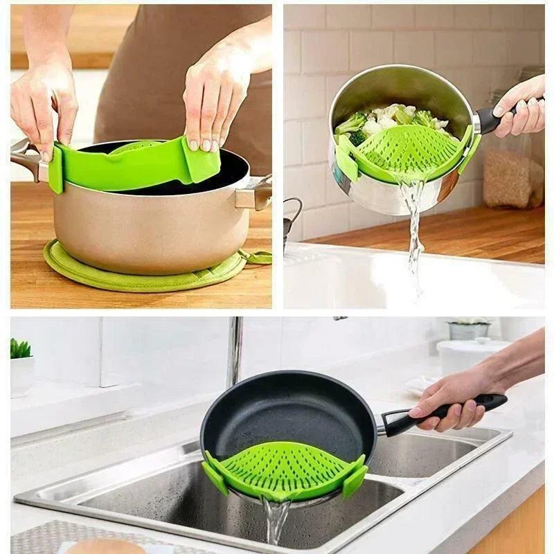 Vegetables Fruit Silicone Clip On Strainer Colander-KikiHomeCentre