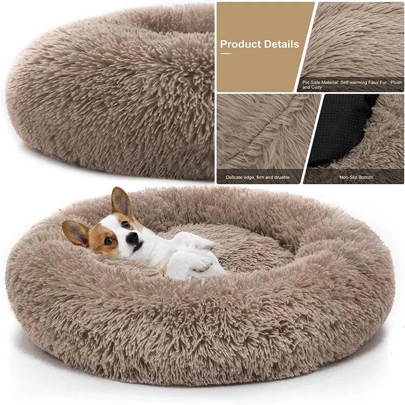 Pet Dog Comfortable Donut Cuddler Round Bed-KikiHomeCentre