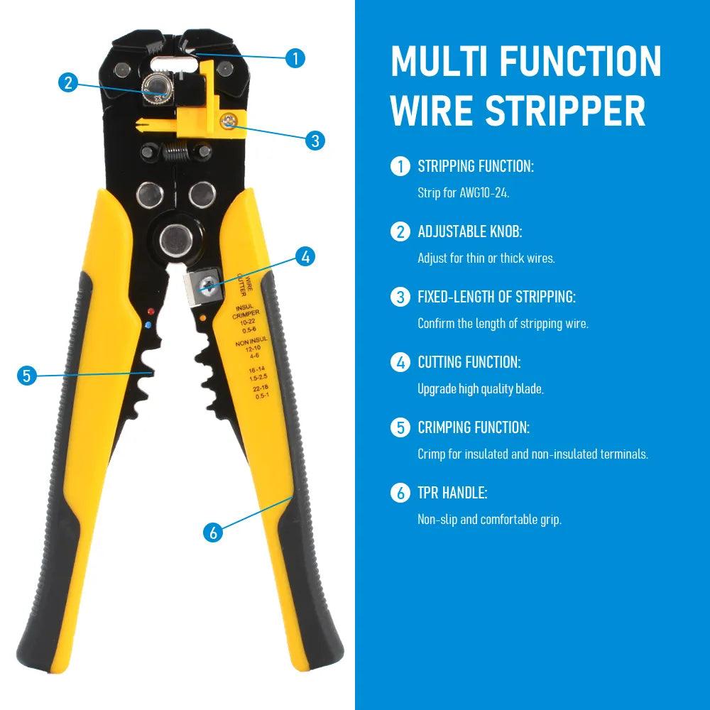 Self-Adjusting Wire Stripper,Cable Cutter Crimper-KikiHomeCentre