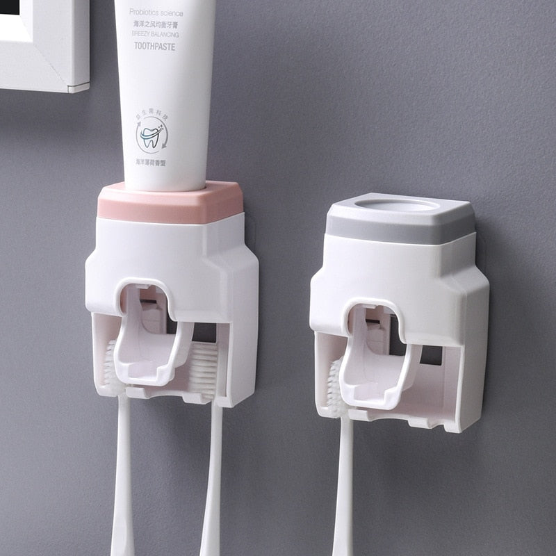 Automatic Toothpaste Dispenser Creative Wall Mount and Small Toothbrush Holder Toothpaste Squeezer-0-KikiHomeCentre