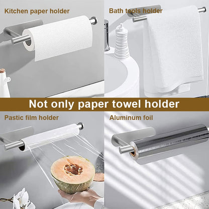 Stainless Steel Paper Towel Holder Adhesive-KikiHomeCentre