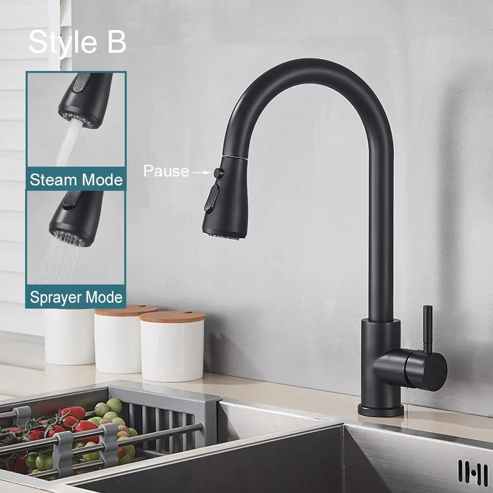 Flexible Pull-Out Kitchen Faucet-kitchen-KikiHomeCentre