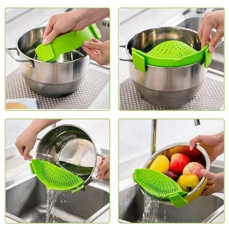 Vegetables Fruit Silicone Clip On Strainer Colander-KikiHomeCentre