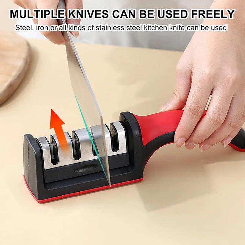 4-in-1 Stainless Steel Knife Sharpener-KikiHomeCentre