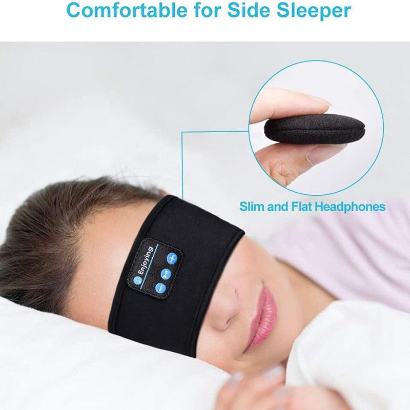 Wireless Bluetooth Sleeping Headphones Headband Thin Soft Elastic Comfortable Music Ear Phones Eye Mask For Side Sleeper Sports-0-KikiHomeCentre