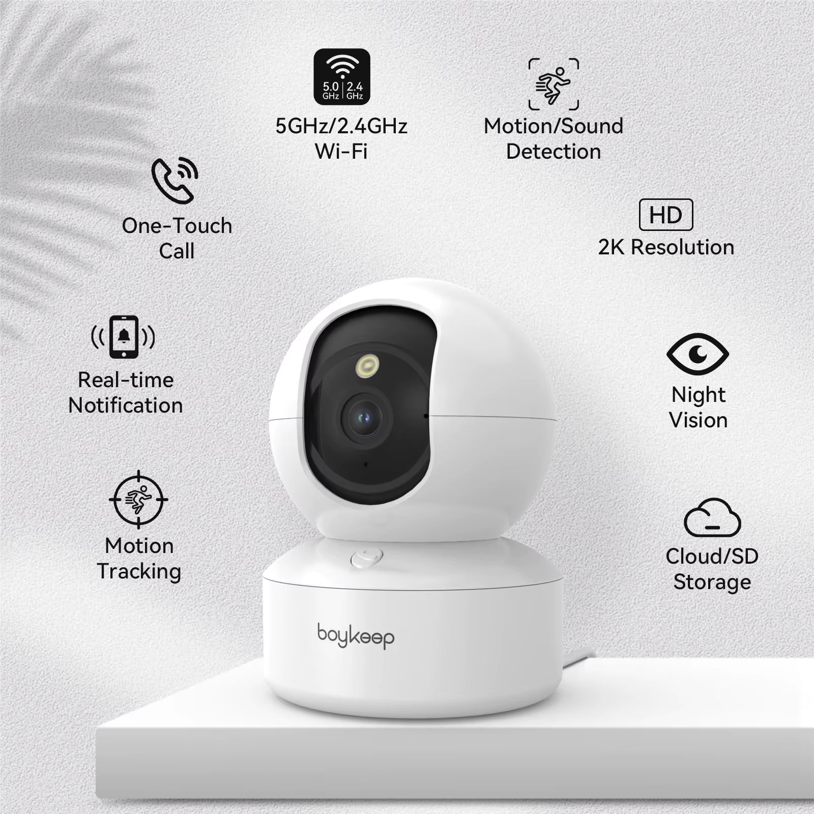 2K Pet Dog Camera with Phone App, 5G/2.4Ghz Wifi Indoor Security Baby Camera, 360° Pan & Tilt, 2-Way Audio, Night Vision